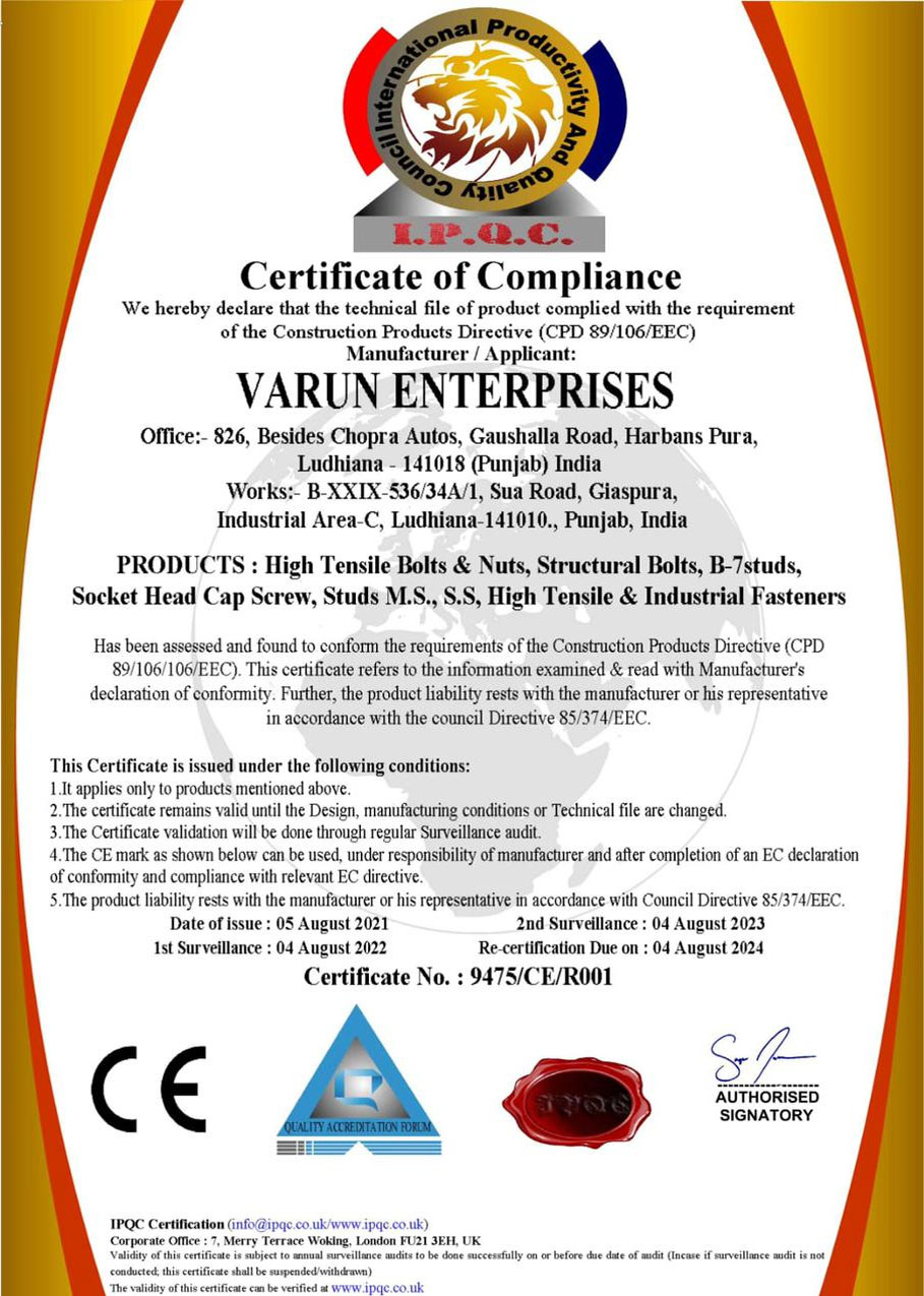 ce Varun Fasteners India Punjab Ludhiana